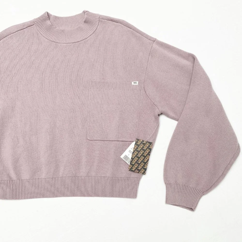 NWT Vans - Semi Cropped, Violet, Crew Neck Sweater, Size L - Picture 3 of 6